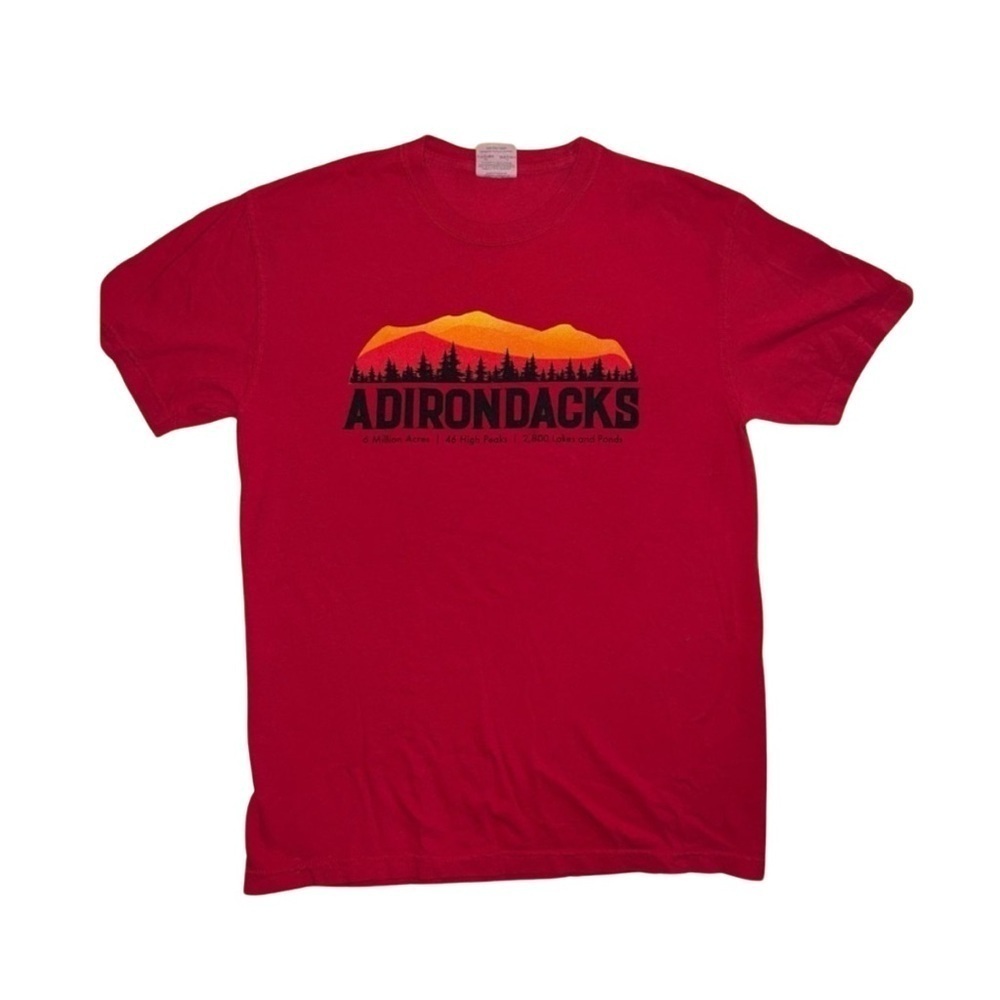 Adirondacks Men’s Red Comfort Colors T-Shirt (Size Medium)